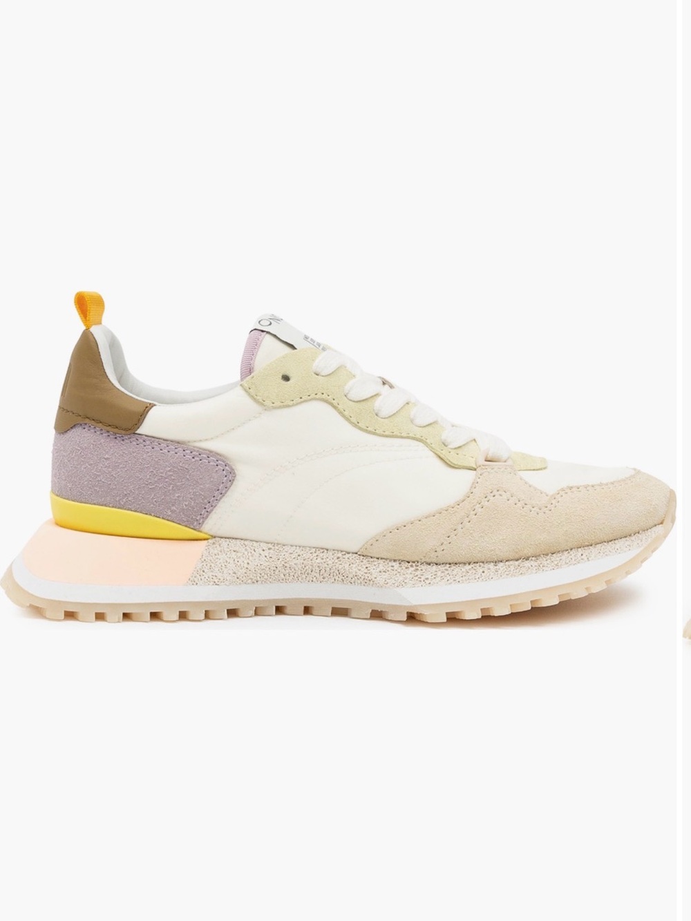 Women's Neutral Multi-Accent Athletic Sneakers in Cream and Pastel